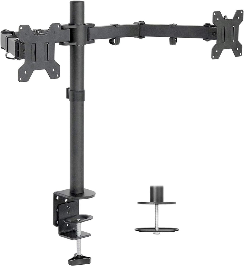 HP P22v G5 22 inch 1920 x 1080 Full HD Edge LED LCD Monitor, 2-Pack Bundle with Dual Desk Mount Monitor Stand