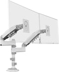 H180 17'-27' 22'-32' Dual Monitor Table Stand Gas Spring Full Motion LCD TV Stand 2-9 kg 2-12 kg Double Arm Clamp Stand(2-9kg White)