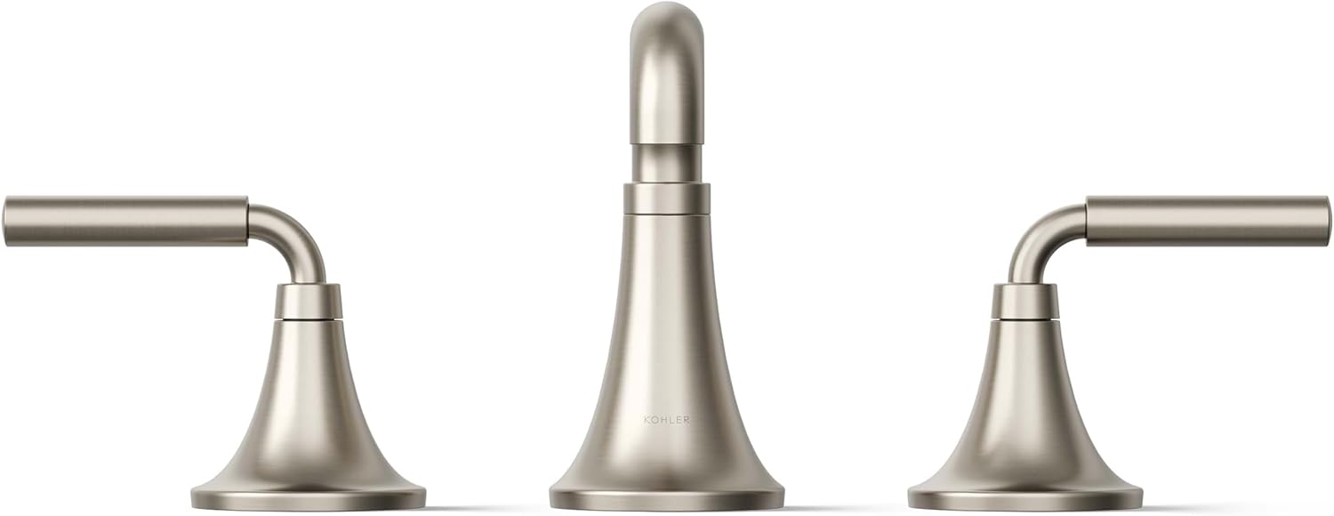 KOHLER 27416-4K-BN K-27416-4K-BN Tone Widespread Bathroom Sink Faucet, 1.0 GPM, Vibrant Brushed Nickel
