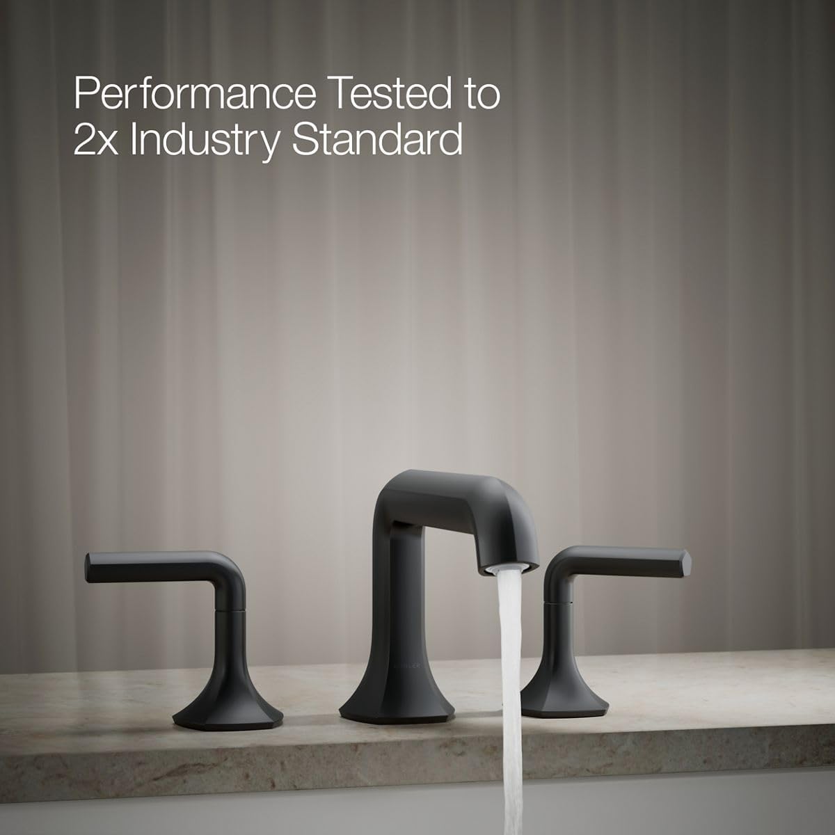 Kohler 27017-BL Occasion™ Deck-Mount Bath spout with Straight Design, Matte Black