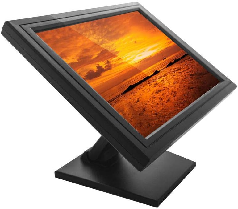 17 Inch LCD Touchscreen Monitor - LED Display Retail Cash Register w/Multi-Position POS Stand for Business, Restaurant, Supermarket, Grocery, Pharmacy, Retail Cash Management Order Taking/Tracking