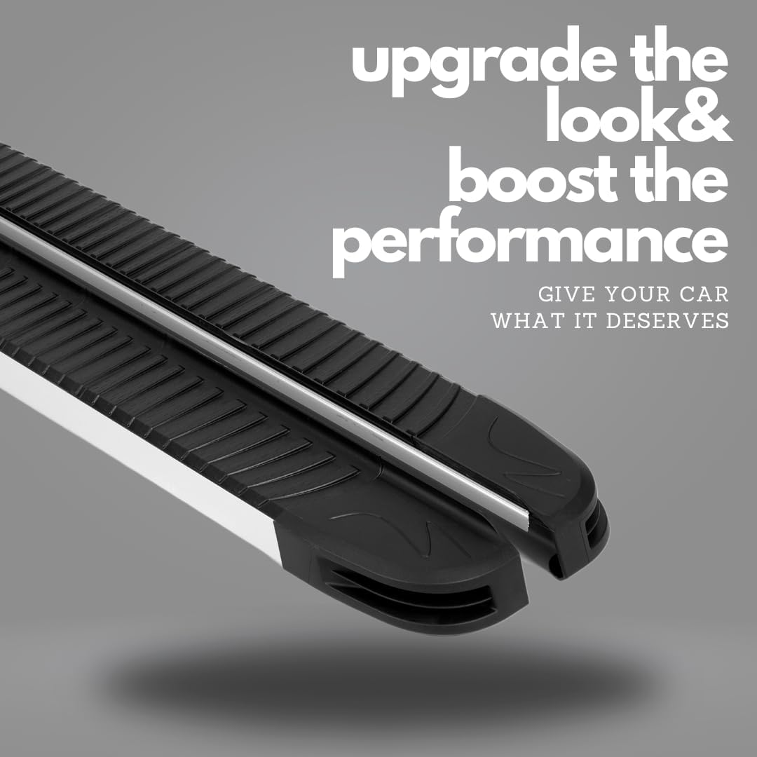 Erkul 5.2' Running Boards for Jeep Compass 2011-2017 - 350 lb Heavy Duty Aluminum Wide Side Steps Nerf Bars, Premium Car Accessories | No-Drill Installation | Mounting Brackets Included - Silver