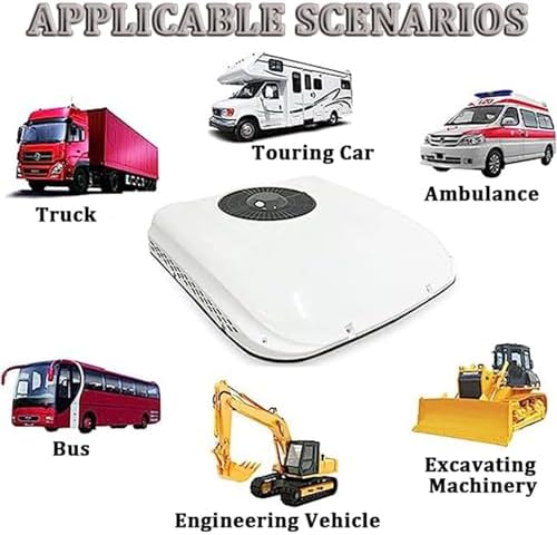 12V/24V Electric Car RV Air Conditioner, 2200W Portable Cooling System for Minivans, SUVs, Trucks & Construction Vehicles, Ideal Parking AC for Campers