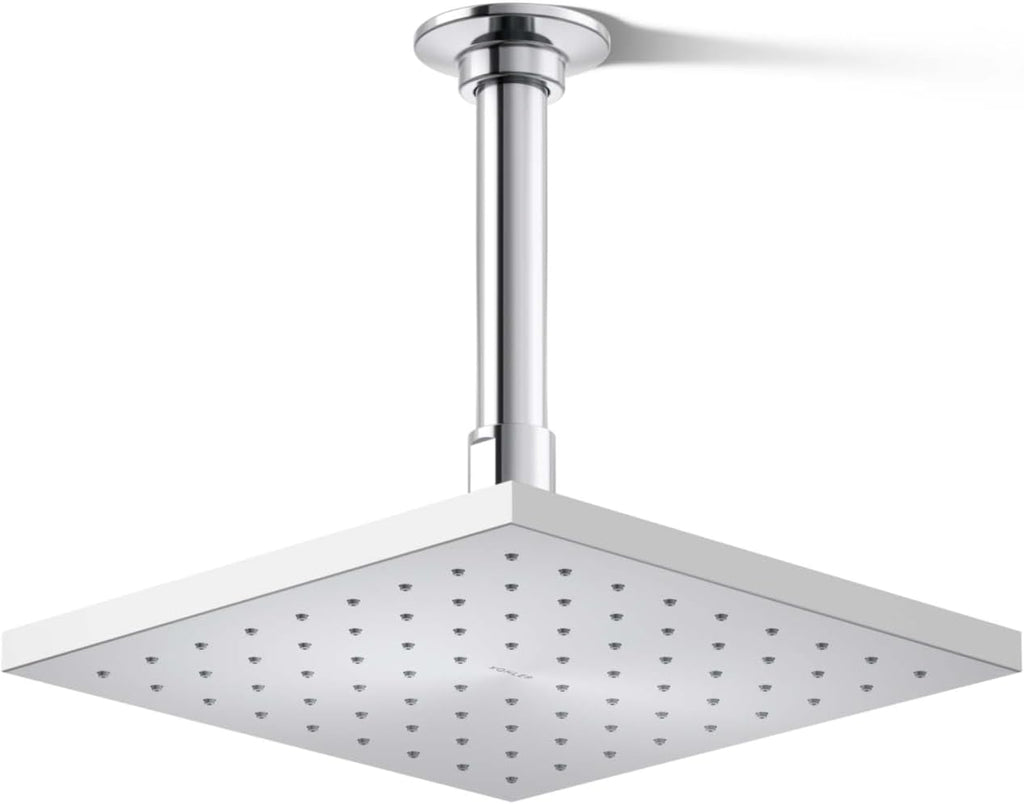 Kohler 13695-CP Contemporary Square 8' single-function rainhead, 2.5 gpm, Polished Chrome