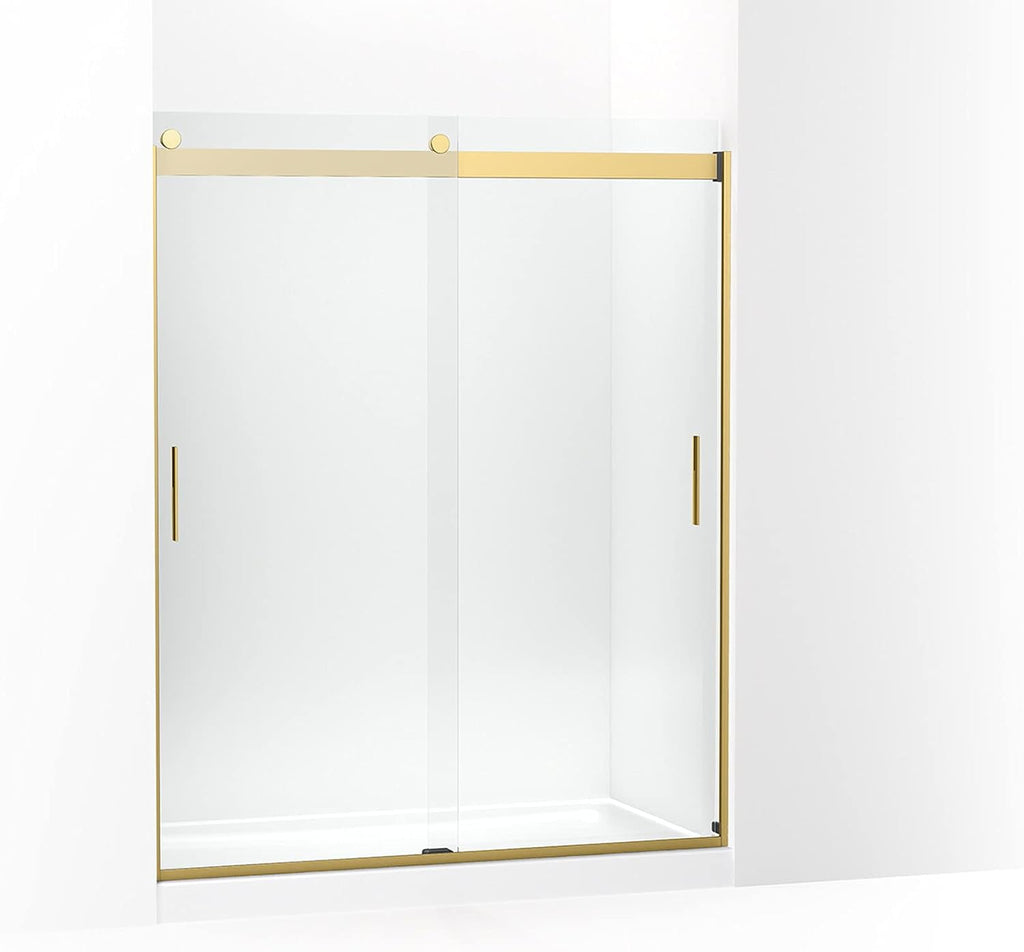 KOHLER Levity Sliding shower door, 74-in H x 56-5/8-59-5/8-in W, with 1/4-in thick Crystal Clear glass