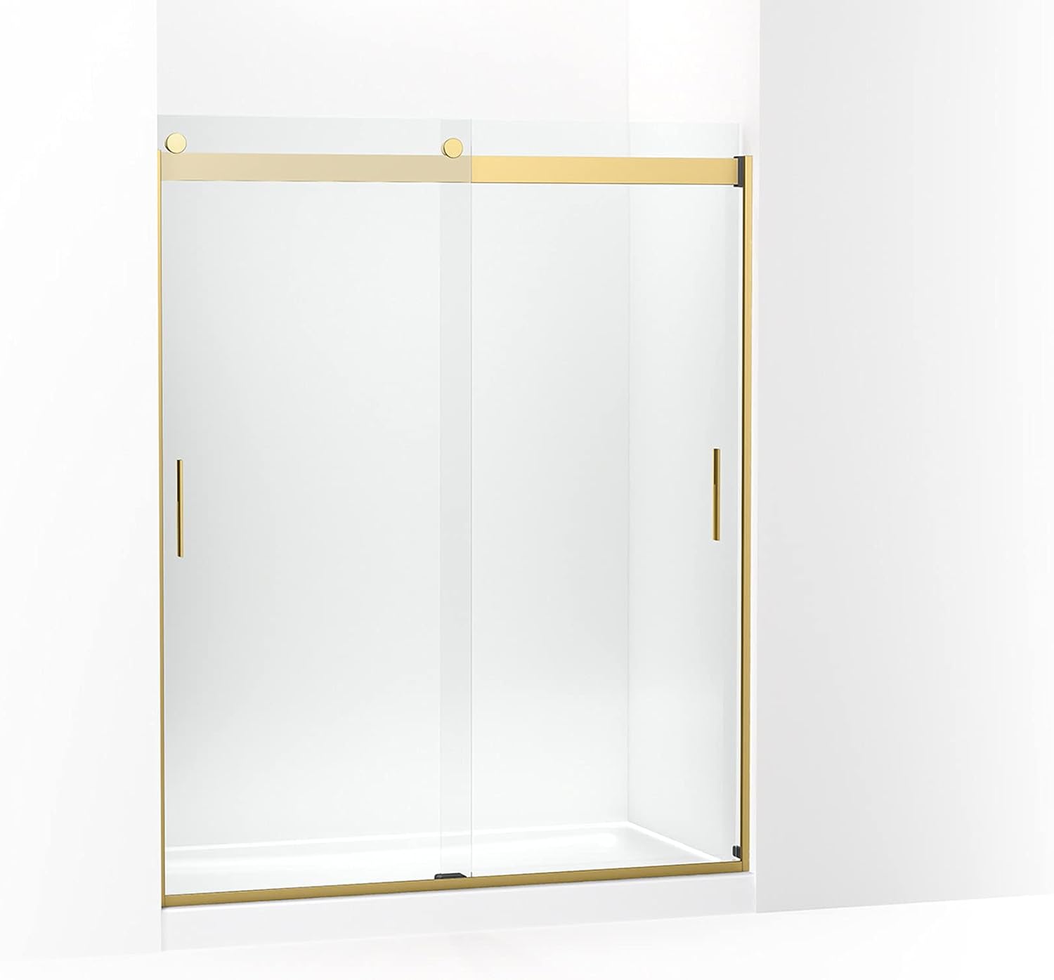 KOHLER Levity Sliding shower door, 74-in H x 56-5/8-59-5/8-in W, with 1/4-in thick Crystal Clear glass
