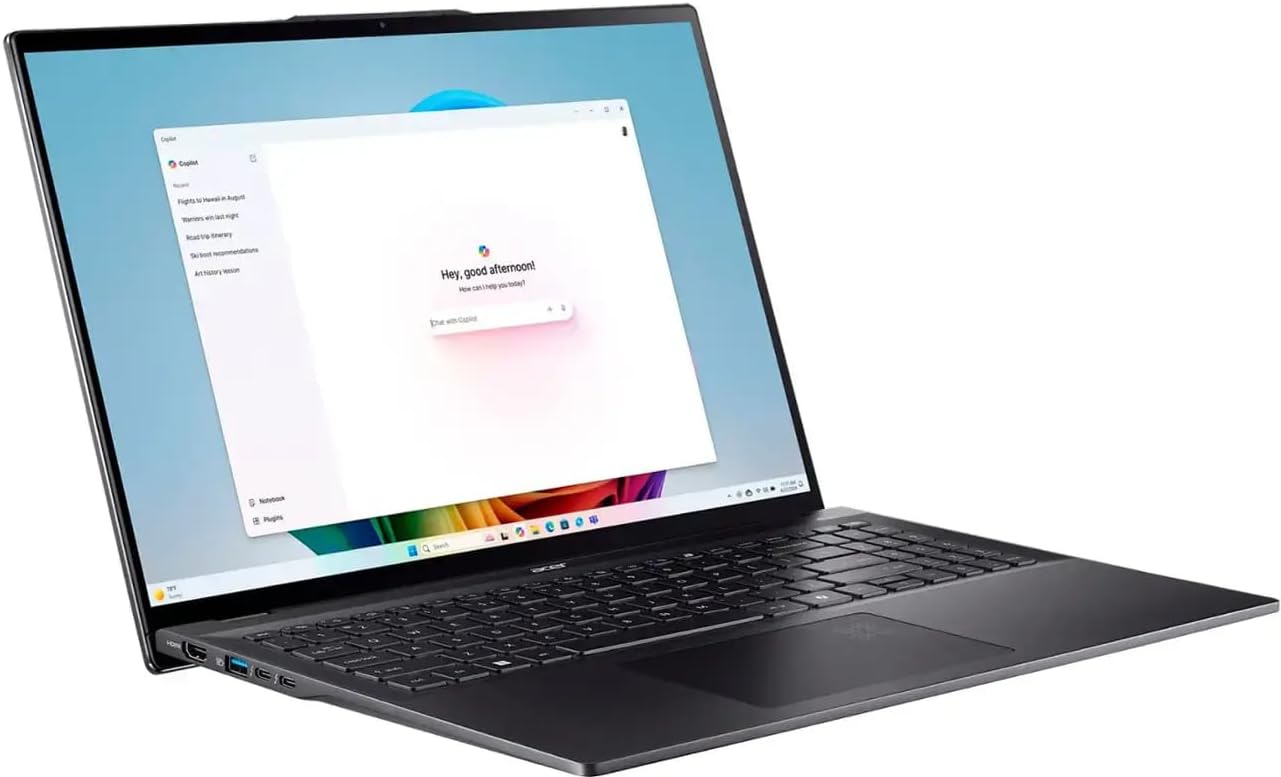 Acer 2025 Swift 16 AI Business Laptop - 16' 2880x1800 Touchscreen - Intel Ultra 7 256V - 16GB RAM 1TB SSD - Intel Arc Graphics - Thunderbolt 4 - HD Audio - 1440p QHD IR Camera - W11H - Ice Black