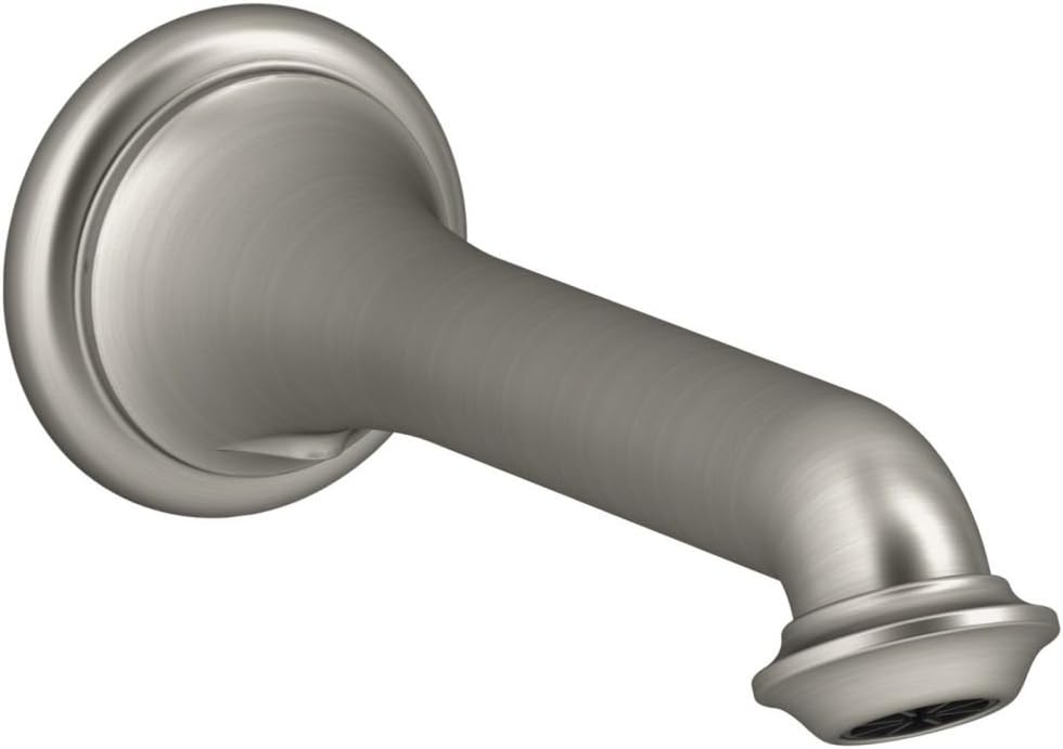 Kohler K-72792-BN Artifacts Wall-mount bath spout with turned design, Less Handles, Vibrant Brushed Nickel