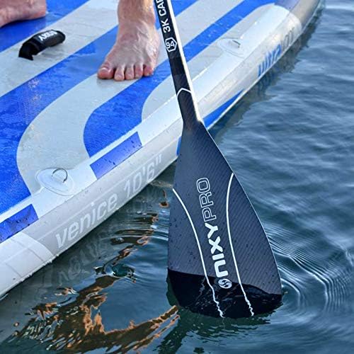 NIXY Full Carbon Fiber SUP Paddle – Adjustable 3 Piece Pro Paddle with ABS Blade Edge for Stand Up Paddle Board – Durable, Lightweight Floating Paddle