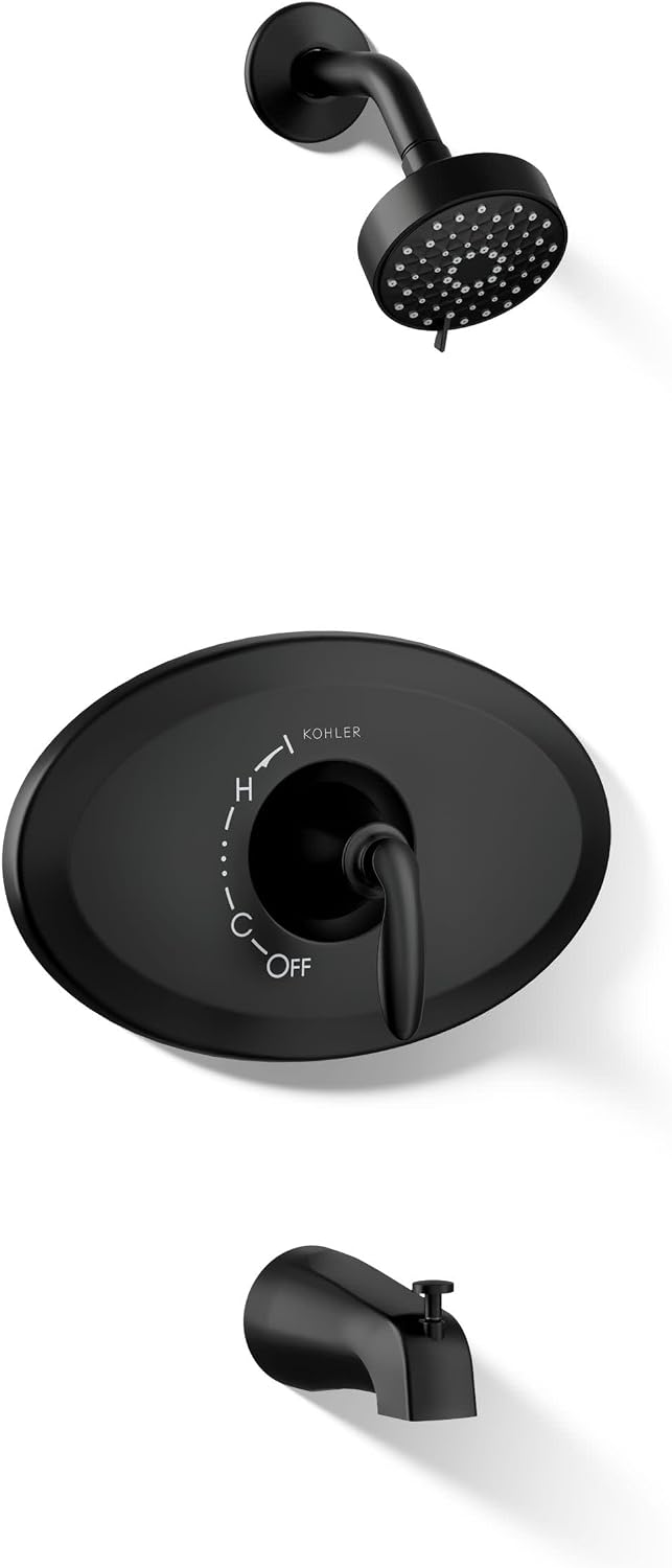 Kohler K-TS21948-4G-BL Remodel Rite-Temp Bath and Shower Trim Kit, 1.75 GPM, Matte Black