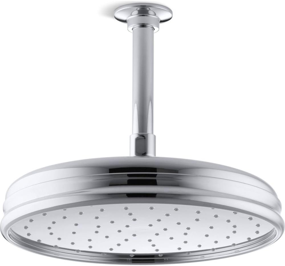 Kohler 13693-CP Traditional 10' single-function rainhead, 2.5 gpm, Polished Chrome