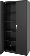 GarveeHome Metal Storage Cabinet with Lock, Steel Tool Cabinet with 4 Adjustable Shelves and 4 Adjustable Feet,Storage Organization for Home, Garage, Office, Shop 71' H