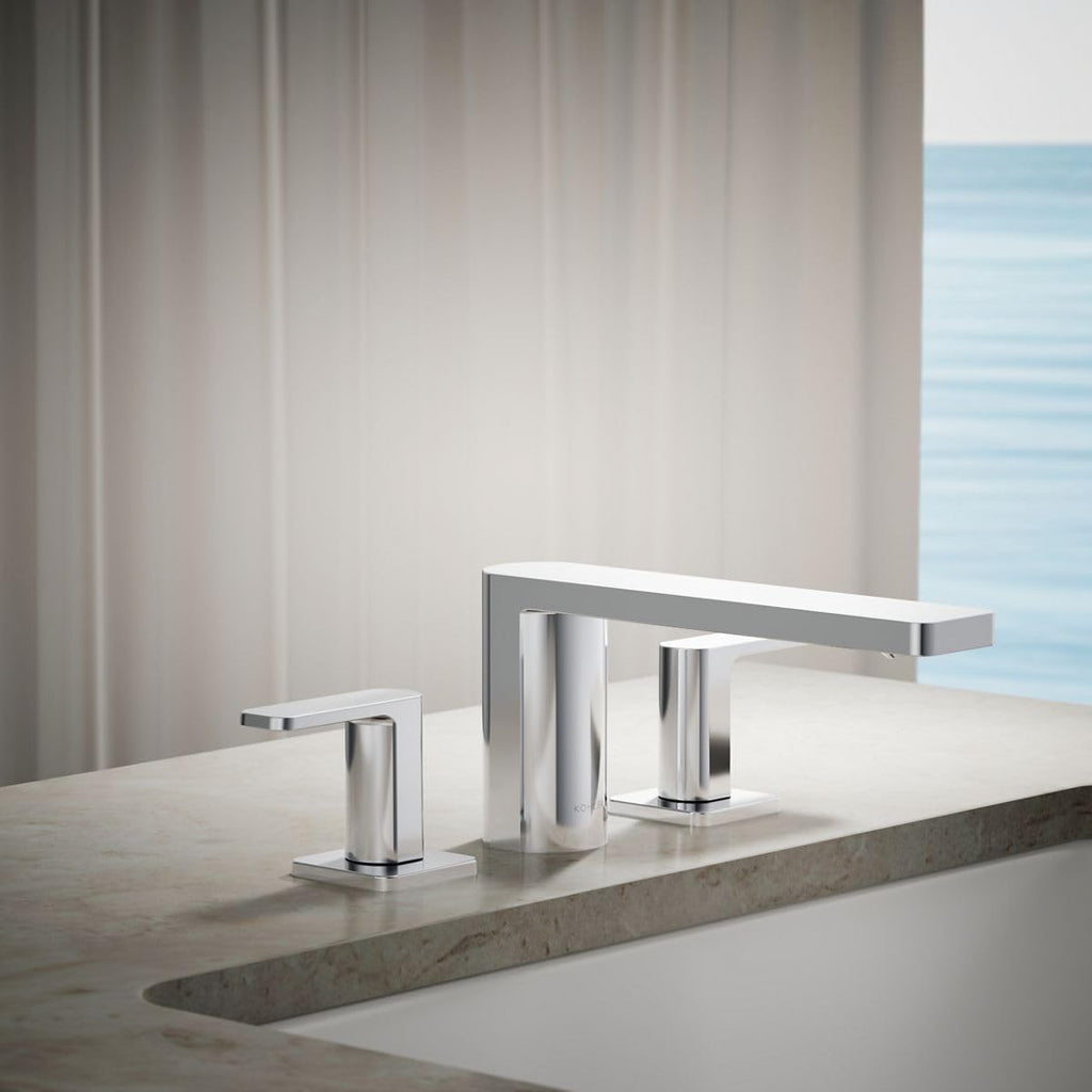 Kohler 27121-4-CP Parallel® Two-Handle Deck-Mount Bath Faucet, Polished Chrome