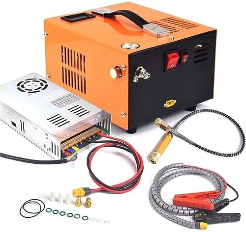 Portable Compressor, PCP Air Compressor, 30Mpa 4500Psi High Pressure Air Gun Pump with Auto Stop, Oil/Water Free PCP Compressor Pump with Built in Power Converter for Fire Diving
