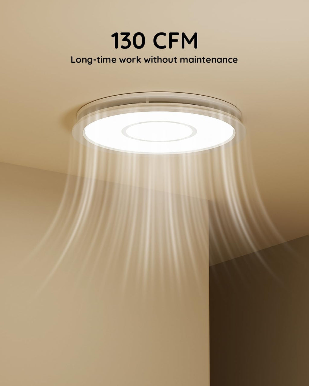 Fitop Bathroom Exhaust Fan with Light, 130 CFM 47W Ceiling Mount Shower Ventilation Exhaust Fan, 1.5 Sones Bathroom Vent Fan with Light, 1100LM LED Light 3000K/4000K/5000K (Silver)