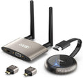 TIMBOOTECH HDMI Wireless Transmitter and Receiver 4K, Dual Screens HDMI & VGA Live Casting 5G Video/Audio for Laptop, Cable Box, Camera, Blu-ray, Phone, Netfix to Monitor, Projector, HDTV 165FT/50M