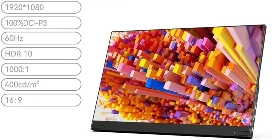 Second Screen Laptop 60hz Extended Screen 1080P IPS Portable Monitor External Secondary Gaming