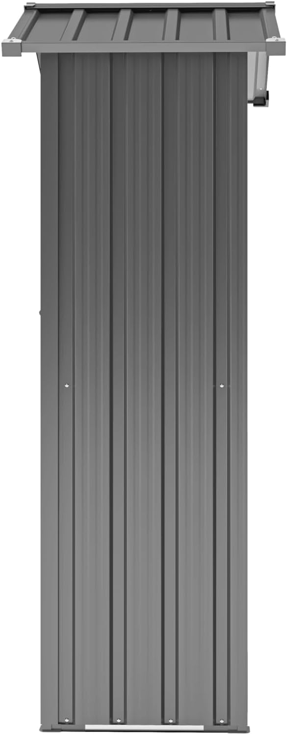 Small 2.5 × 1.4 FT Sheds & Outdoor Storage with Windows, Waterproof Metal Outside Storage Shed with Sturdy Frame, Utility Tool Shed for Backyard Garden — Dark Gray