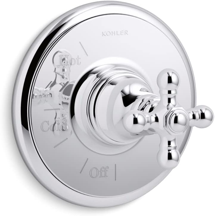 KOHLER TS72767-3-BL Artifacts Rite-Temp Valve Trim With Cross Handle, MATTE BLACK
