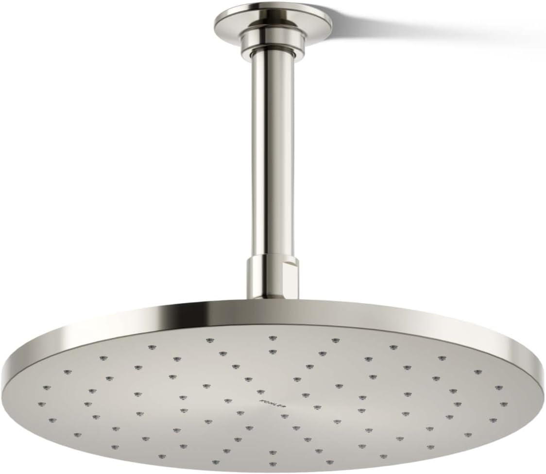 Kohler 13689-G-SN Contemporary Round 10' single-function rainhead, 1.75 gpm, Vibrant Polished Nickel