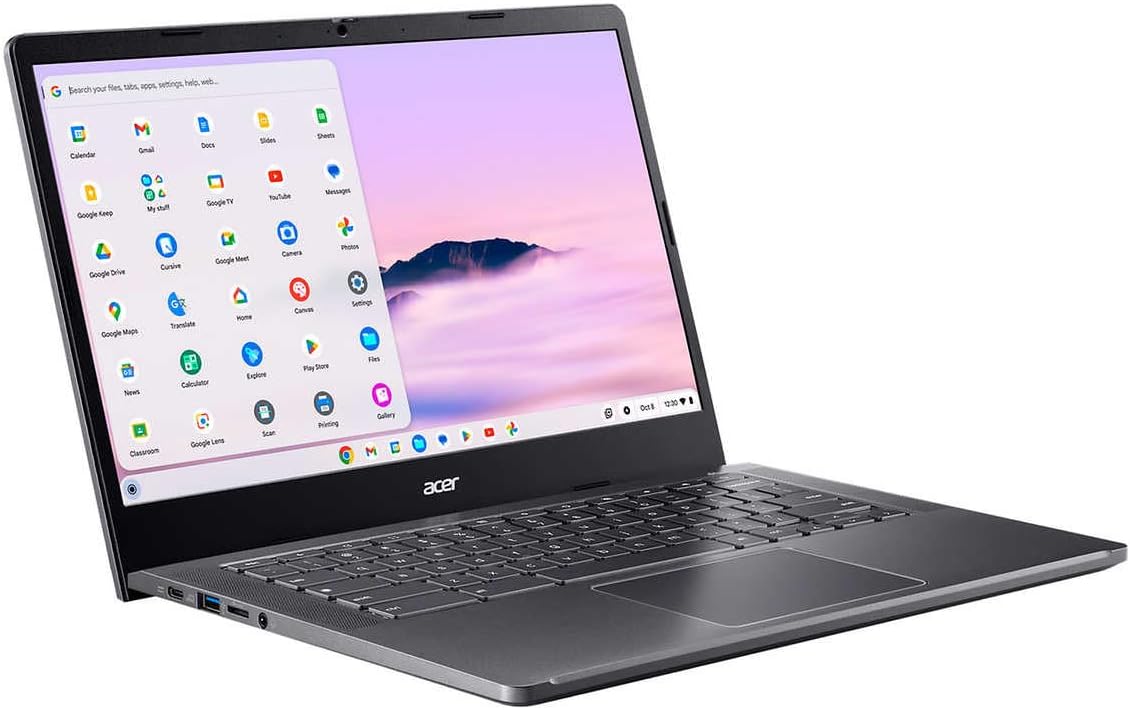 acer Chromebook Plus 514 Google AI Laptop 14' FHD IPS Touchscreen Intel Octa core i3-N305 8GB RAM 512GB SSD Type-C Free Google AI/2TB Loud Storage for 1-Year Grey + HDMI Cable