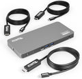 Plugable 5 Monitor USB-C Docking Station with 140W Power + 3X USB-C to HDMI 4K@60Hz Cables (6ft) - Complete Multimonitor Dock Bundle for Mac and Windows