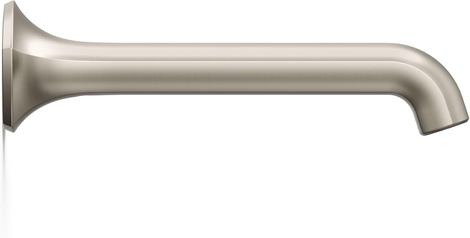 KOHLER T27011-ND-BN Occasion Bathroom Sink Faucet Spout, Stationary Wall-Mount Bathroom Sink Spout, 1.2 gpm, Vibrant Brushed Nickel