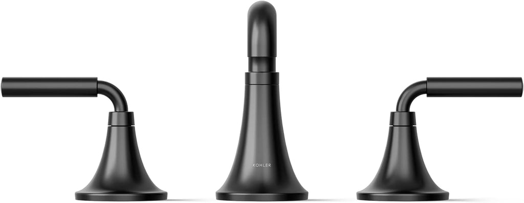 KOHLER 27416-4K-BL K-27416-4K-BL Tone Widespread Bathroom Sink Faucet, 1.0 GPM, Matte Black