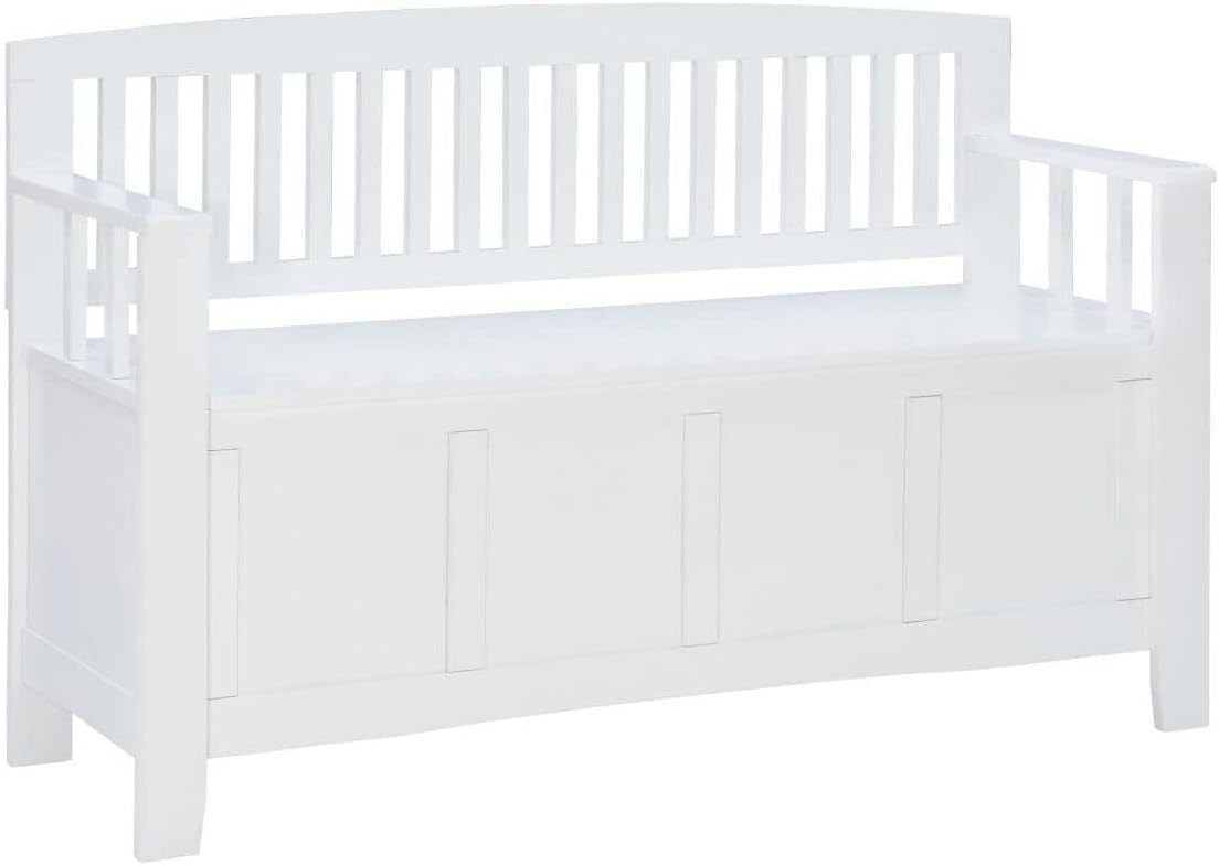HomeStock Storage Bench with Flip Top - Large Capacity Seating for Entryway, Bedroom & Living Room White