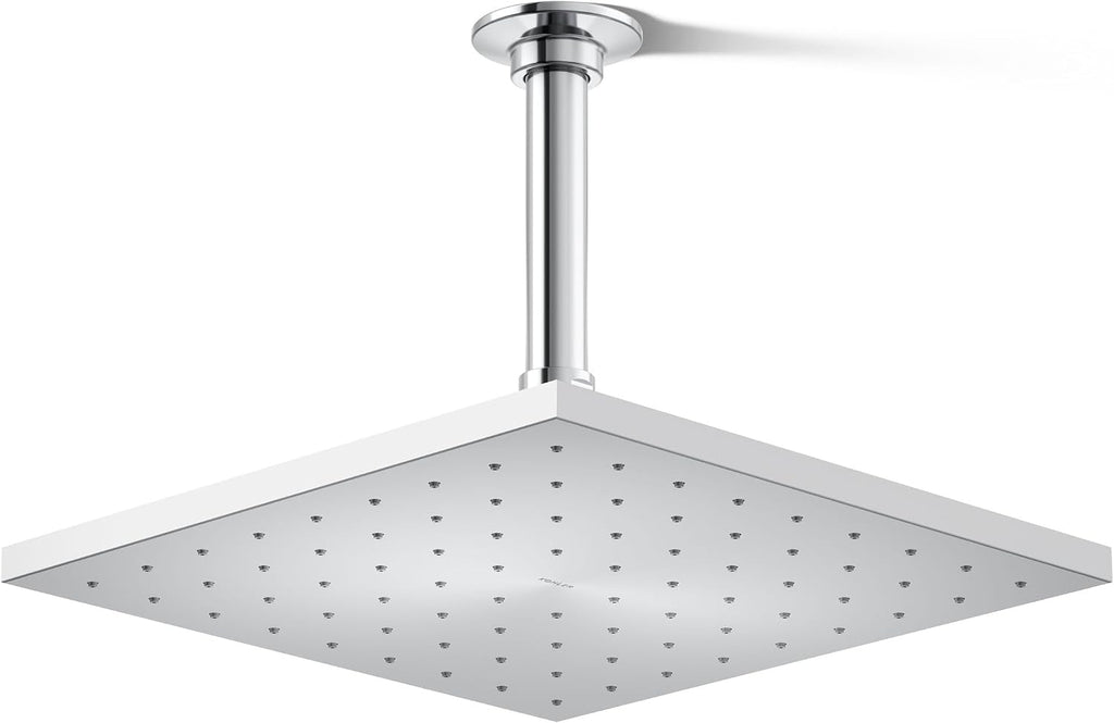 Kohler 13696-CP Contemporary Square 10' single-function rainhead, 2.5 gpm, Polished Chrome