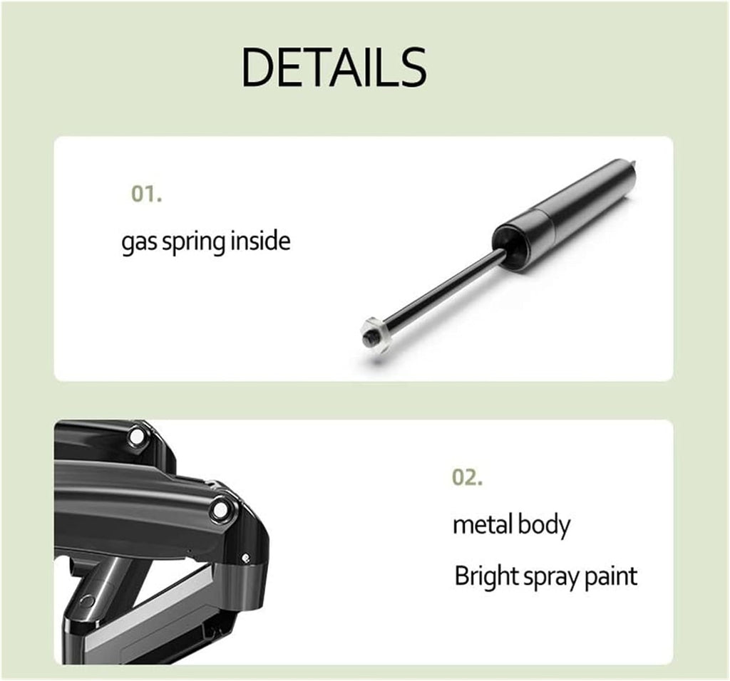 F160 Support USB3.0 27' 2-9KG Double Monitor Stand for No Hole Air Press Gas Strut Tv Mount Dual Sreen 360 Rotate Desktop(with Cable Cover)