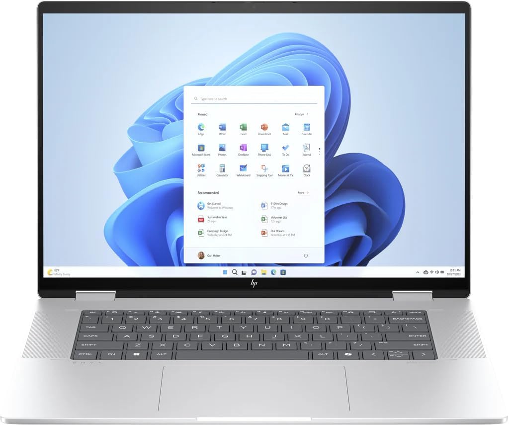 HP Envy x360 2-in-1 16 2024 Laptop 16' WUXGA IPS Touchscreen 12-Core Intel Ultra 7 155U 16GB LPDDR5 1TB SSD Intel Iris Xe Graphics Thunderbolt 4 Wi-Fi 6E Backlit Keyboard Win11 Home w/ONT 32GB USB