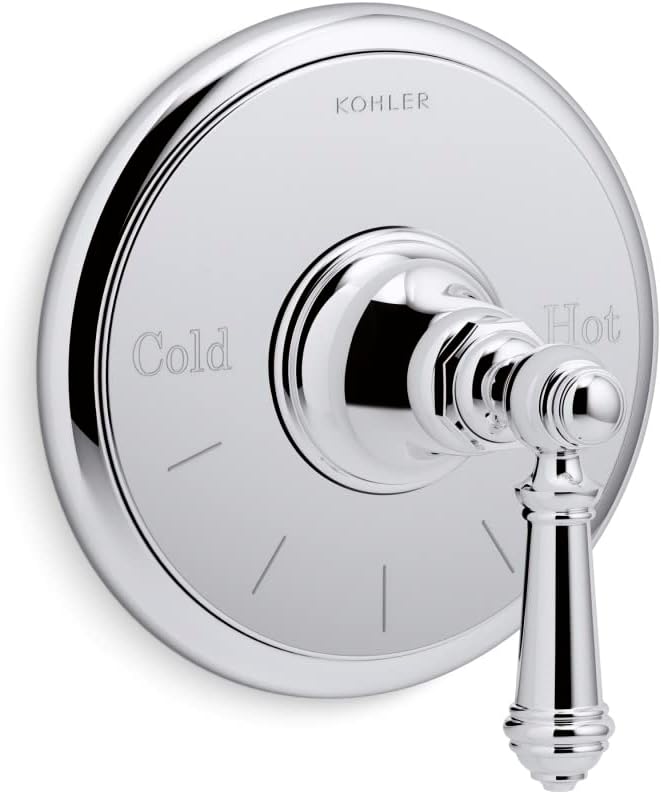 KOHLER T72769-4-BL Artifacts Mastershower Temperature Control Valve Trim With Lever Handle, LVR, MATTE BLACK