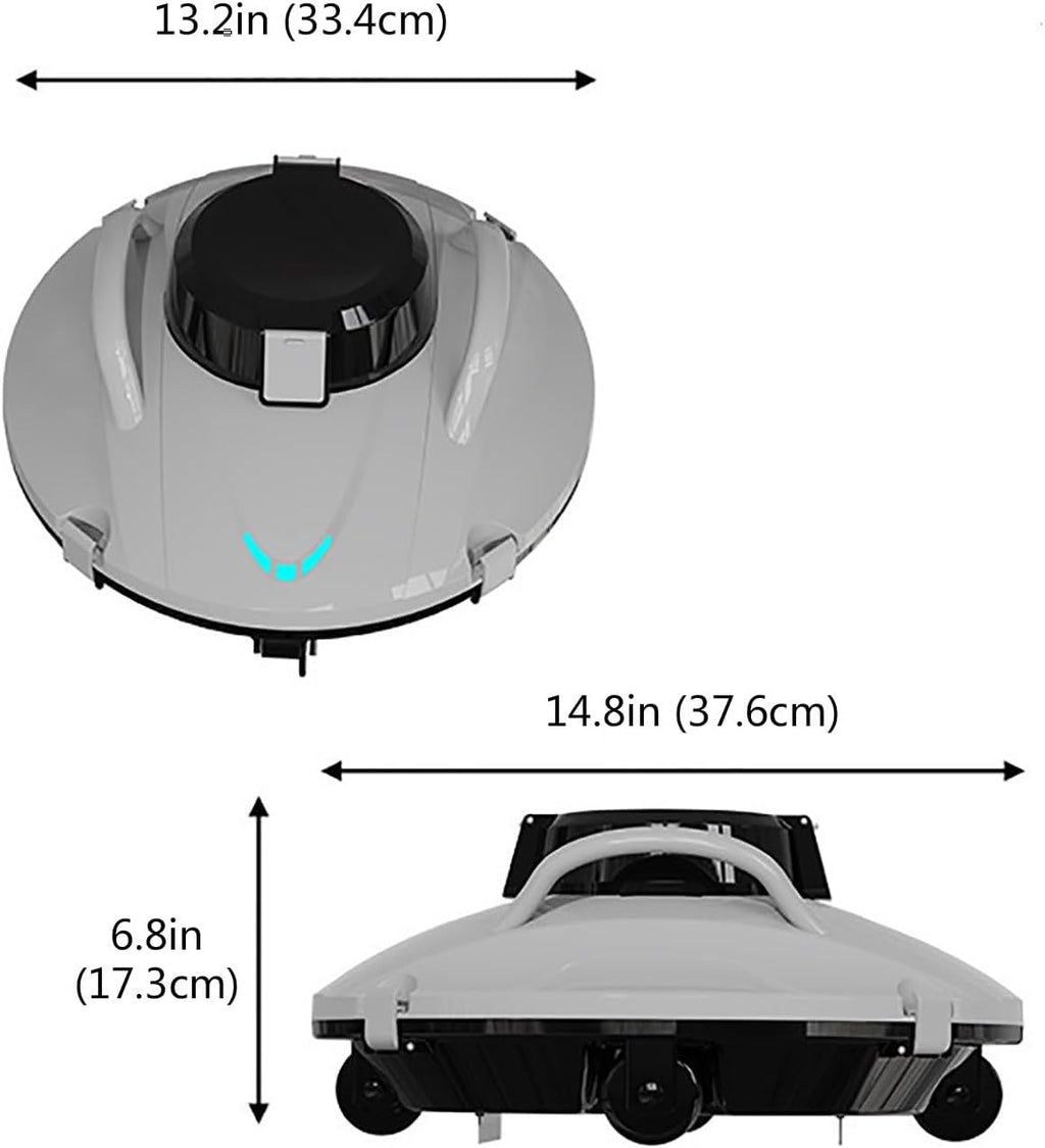 Pool Surface Skimmer Cleaner, Powerful Suction Robotic Pool Cleaner, Cordless Design, Automatic Pool Vacuum Robot for Inground Pools
