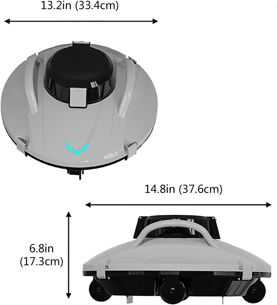 Pool Surface Skimmer Cleaner, Powerful Suction Robotic Pool Cleaner, Cordless Design, Automatic Pool Vacuum Robot for Inground Pools
