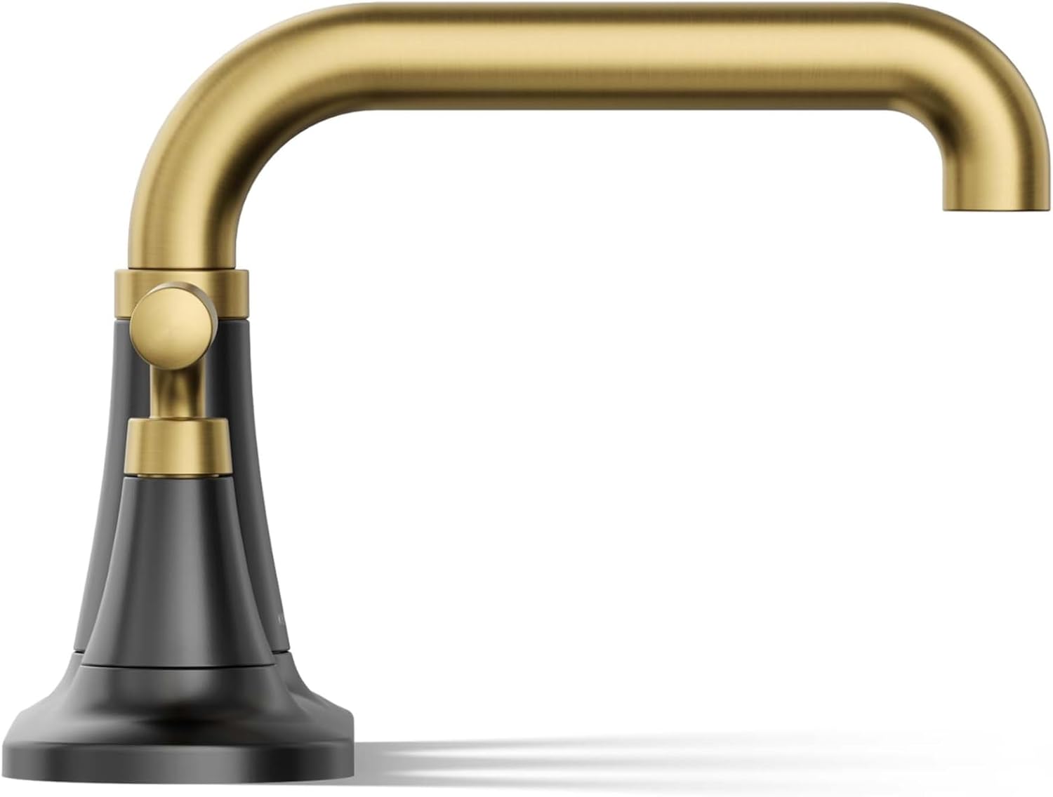 KOHLER K-27414-4K-BMB Tone™ Centerset Bathroom Sink Faucet, Clicker Drain, Bathroom Faucets, 1.0 GPM, Matte Black with Brushed Moderne Brass