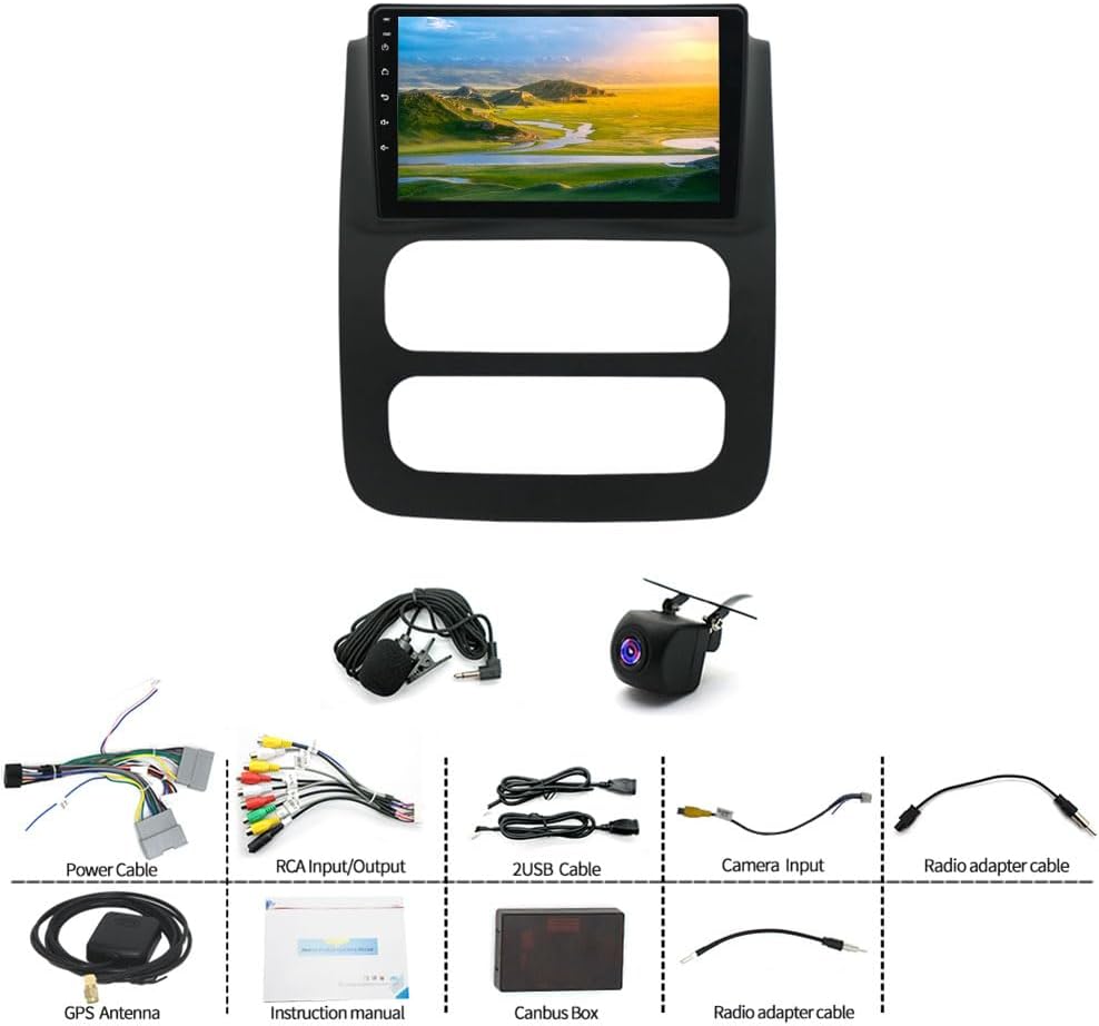 Android 13 Car Radio Stereo for Dodge Ram 1500 2500 3500 2002-2005 with Wireless Apple Carplay Android Auto, 9'' Touch Screen for RAM 1500 Head Unit Bluetooth HiFi, FM, GPS, WiFi, SWC, Mic, Backup Cam