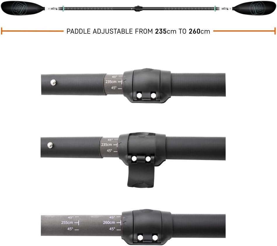 BOTE Universal 5 Piece Kayak Paddle, Adjustable & Portable, Compact for Travel Friendly Family, Adults and Kids, Tandem, Single, 1-Person or 2-Person