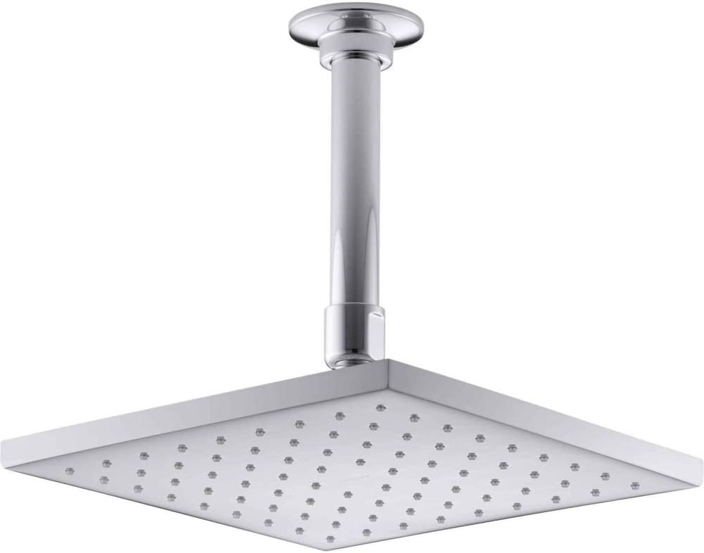 Kohler 13695-CP Contemporary Square 8' single-function rainhead, 2.5 gpm, Polished Chrome