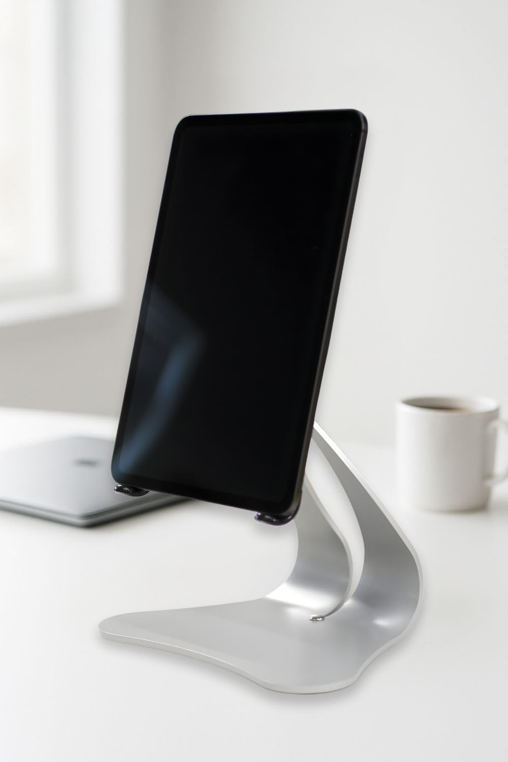 Thought Out Stabile PRO Pivoting iPad Stand - Made in USA - Compatible with Apple iPad (Silver)
