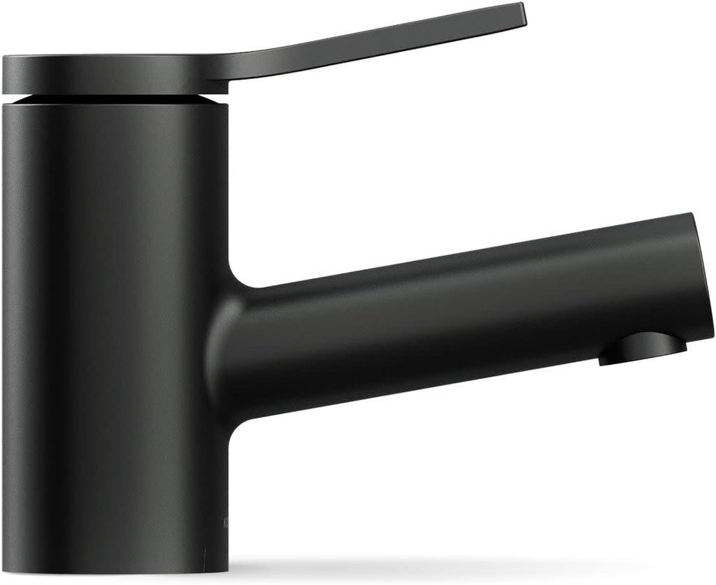 KOHLER K-33590-4N-BL Elate® Short Single-Handle Bathroom Sink Faucet, Single-Hole Bathroom Faucets, 0.5 GPM, Matte Black