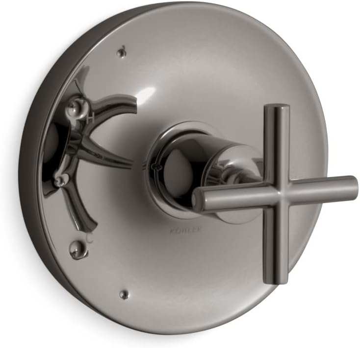 KOHLER TS14423-3-TT Purist Rite-Temp Valve Trim With Cross Handle, Vibrant Titanium