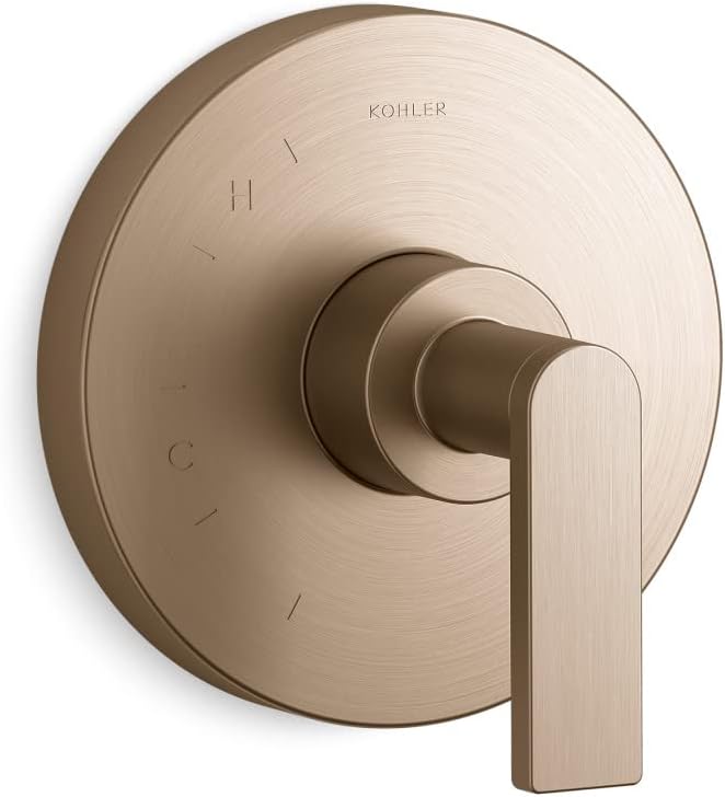 KOHLER TS73115-4-BV Composed Rite-Temp Valve Trim With Lever Handle, Vibrant Brushed Bronze
