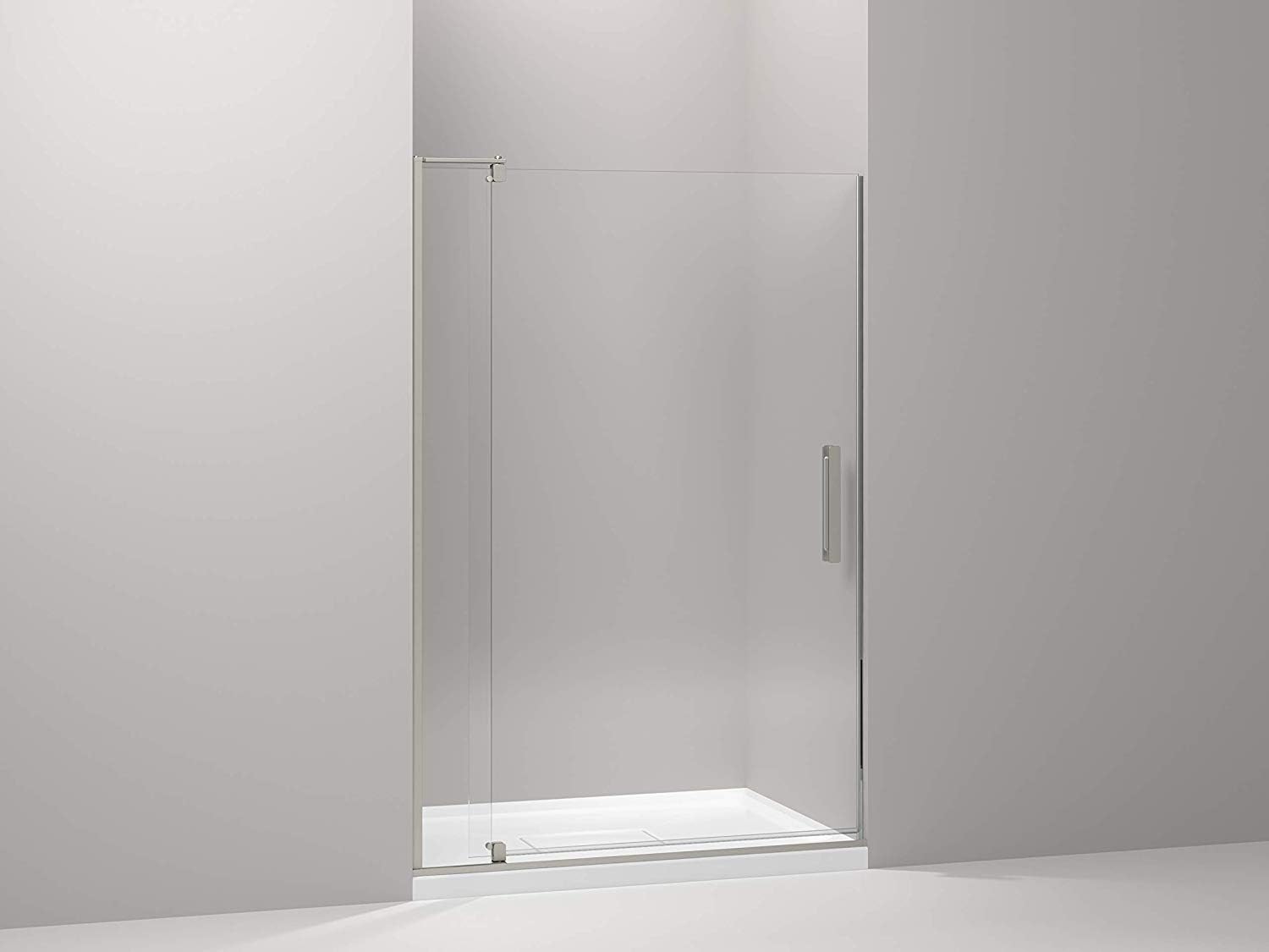 Kohler 707541-L-BNK Revel Shower door, Crystal Clear glass with Anodized Brushed Nickel frame