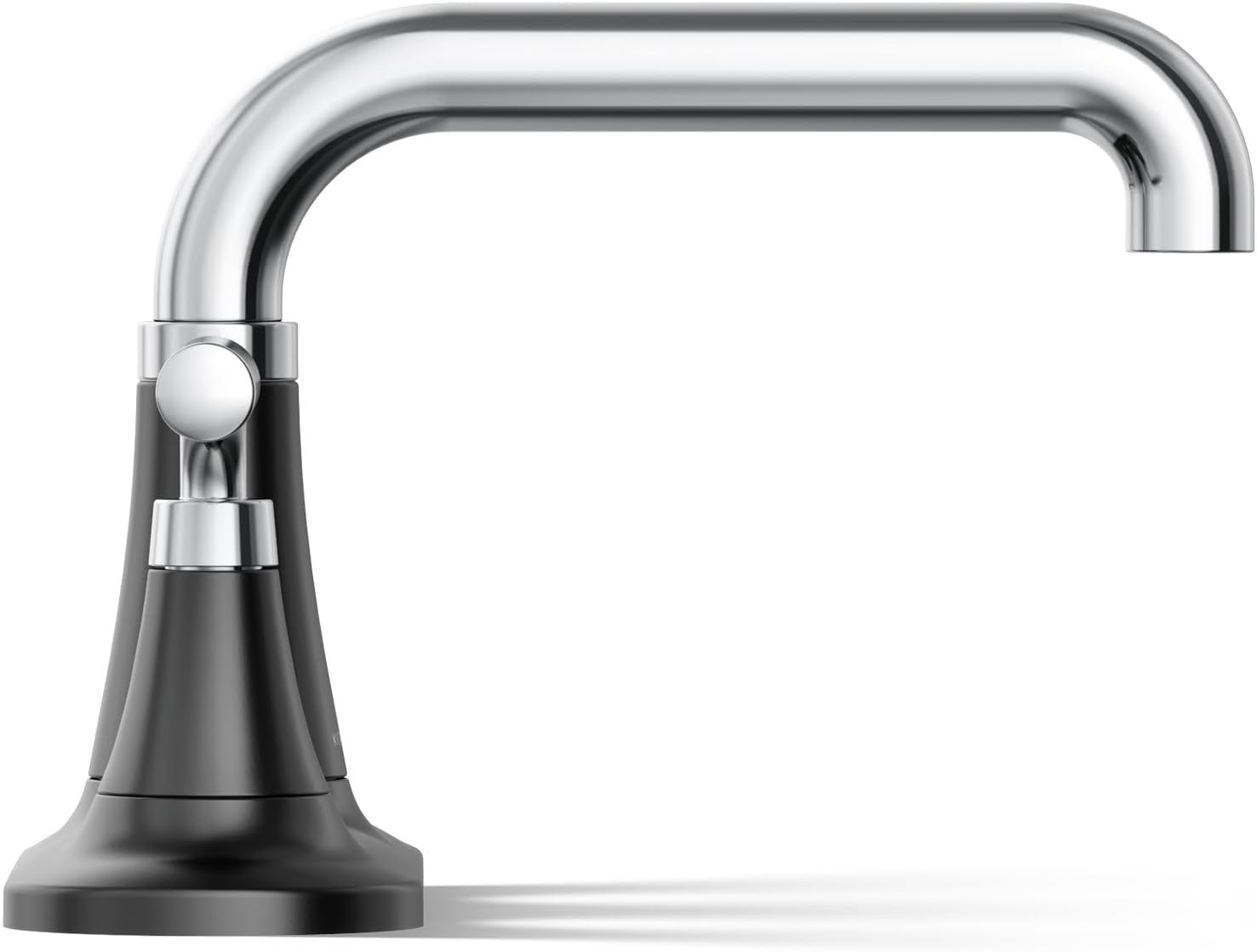 KOHLER K-27414-4-CBL Tone™ Centerset Bathroom Sink Faucet, Clicker Drain, Bathroom Faucets, 1.2 GPM, Polished Chrome with Matte Black