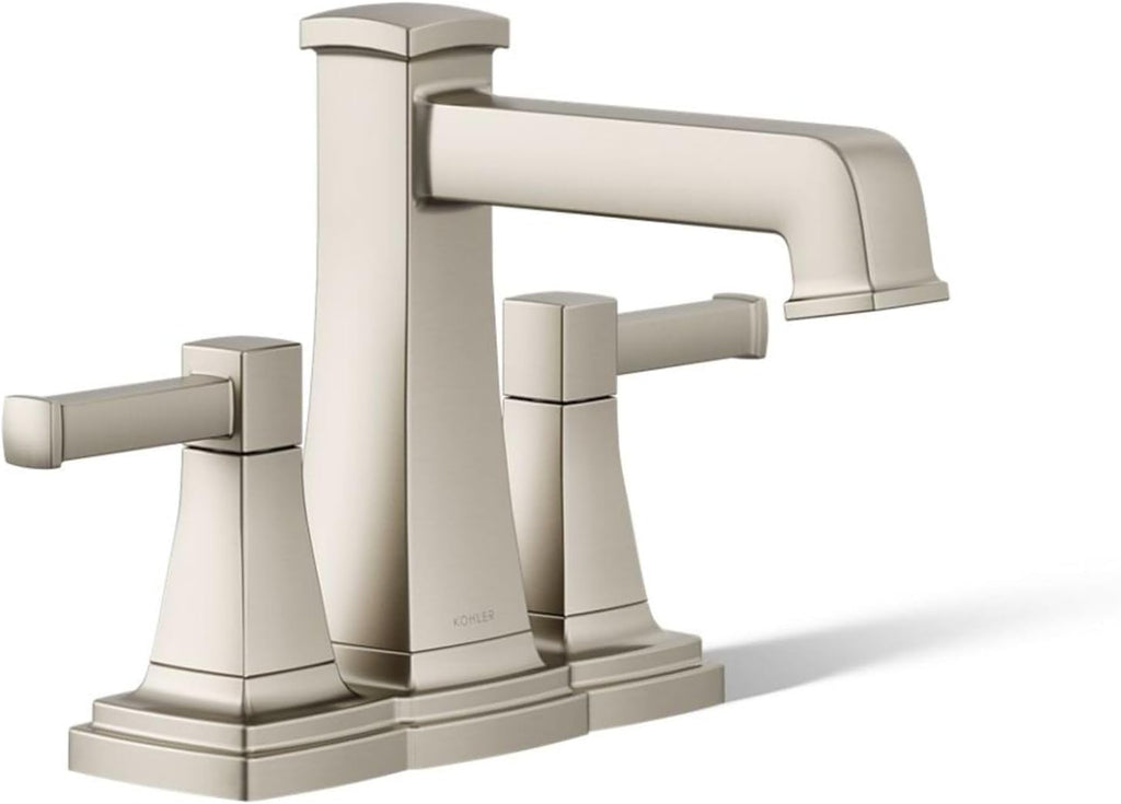 Kohler K-27398-4K-BN Riff Centerset Bathroom Sink Faucet, 1.0 gpm, Vibrant Brushed Nickel