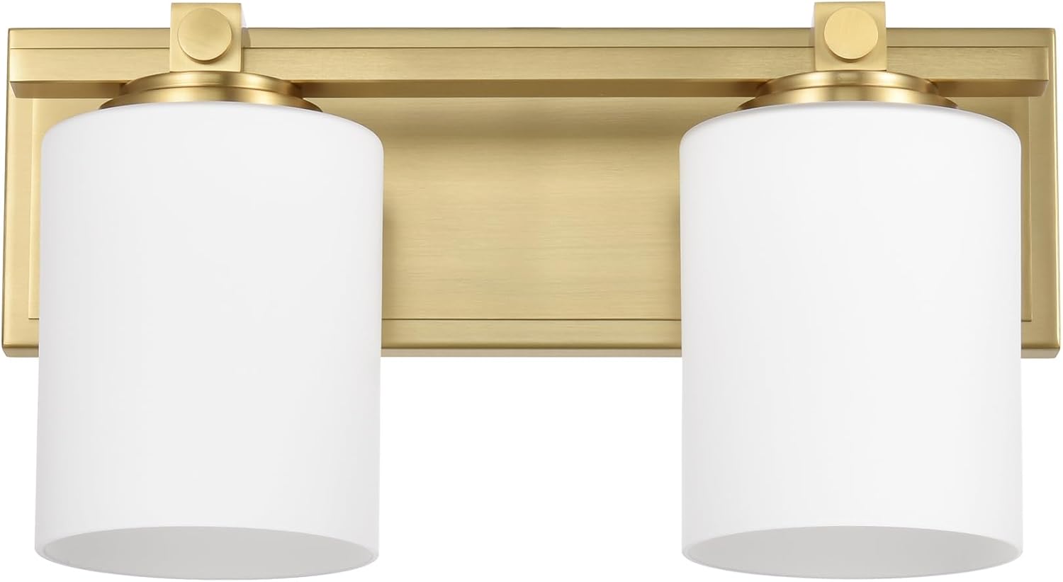 Gold Bathroom Vanity Light Fixtures, Aged Brass 2 Lights Transitional Vanity Lighting Fixture with Opal Glass Shade, Porch Wall Mount Light Fixture for Bathroom, Mirror Cabinets Hallway Stairs