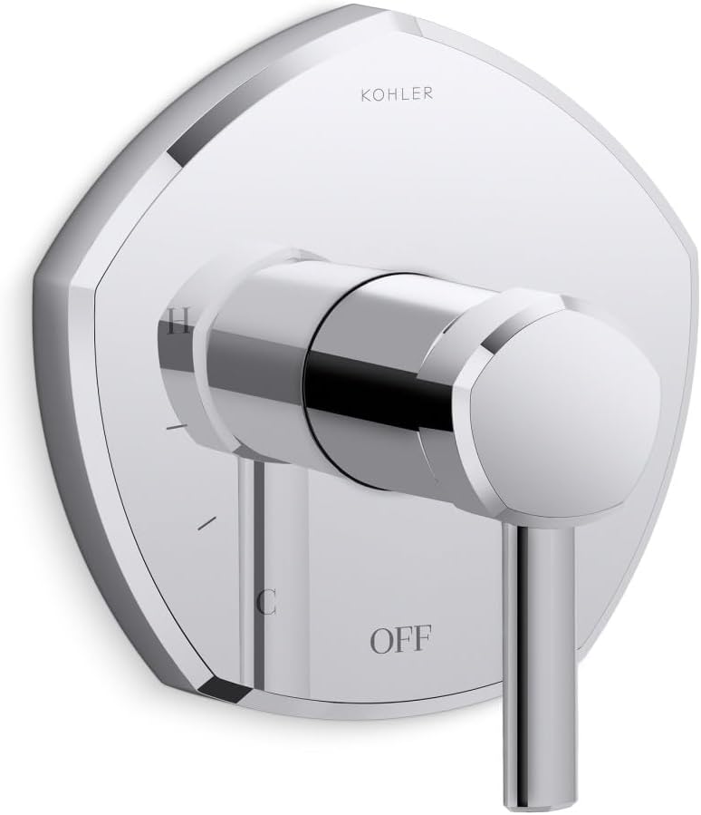 Kohler TS27043-4-CP OCCASION™ Rite-Temp® pressure-balancing valve trim with lever handle, Polished Chrome