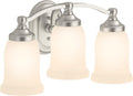 Kohler 11423-BNL Bancroft Bathroom Vanity Fixture, Wall Sconce Lighting, Position Facing Up or Down, UL Listed, 3, Brushed Nickel