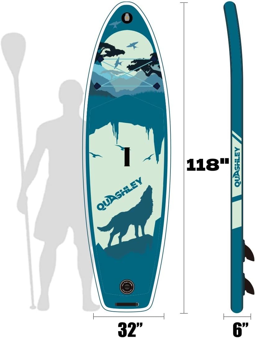 Inflatable Paddle Board 9.9'x33 x5 with Premium SUP Accessories & Backpack, Wide Stance, Bottom Fin for Paddling, Paddle, Leash, Surf Control, for Youth & Adult